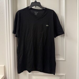 Lacoste Men's Black Short Sleeve v-neck
